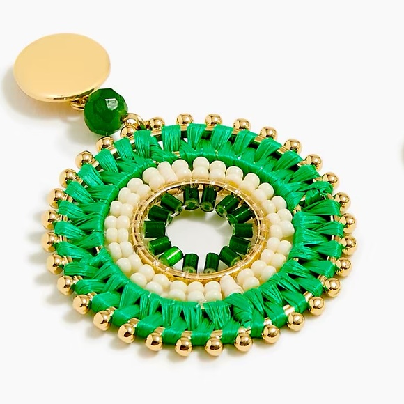 NWT J.Crew Beaded Circle Statement Earrings - Picture 3 of 3